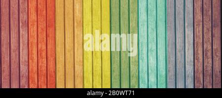 Wood texture. background old panels,rainbow gradient multi colors of scene background Stock Photo