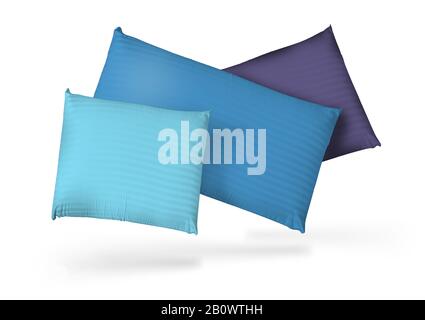 Blank soft pillows on white background Stock Photo