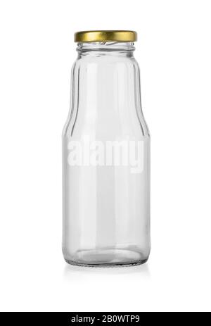 empty glass bottle isolated with clipping path Stock Photo