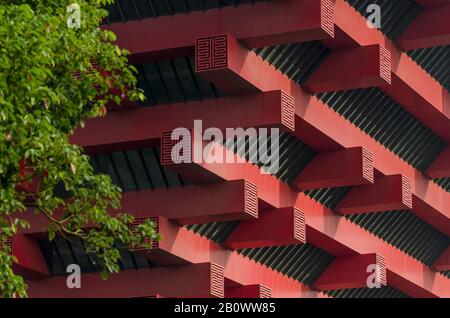 Roof structure, China Art Museum, Pudong, Shanghai, China, Asia Stock Photo