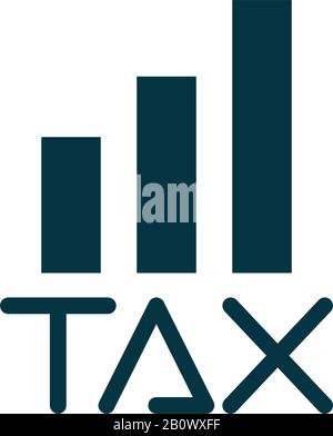 tax obligation with statistics bars silhouette style Stock Vector