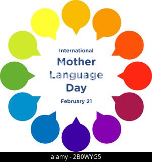Design about International Mother Language Day. February 21 Stock Vector