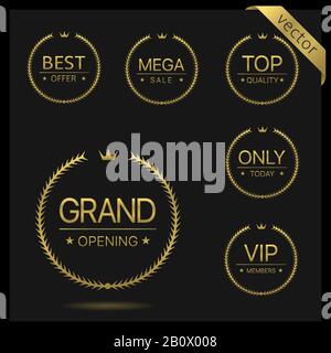 Golden wreath icons Stock Vector