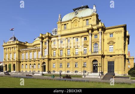 Croatian National Theater, Zagreb, Croatia, Balkans, Southeast Europe, Stock Photo