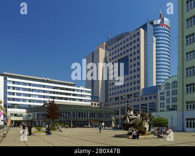 Ernst-Abbe-Platz at the University, Jena, Thuringia, Stock Photo