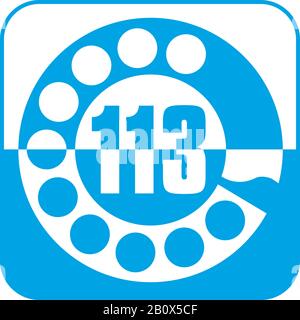 Emergency number 113, Italy, vector drawing Stock Vector