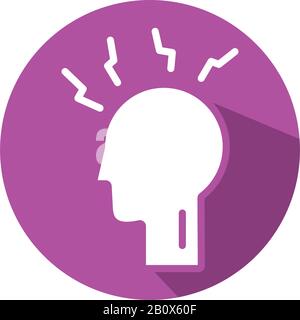 profile human with fever block style Stock Vector