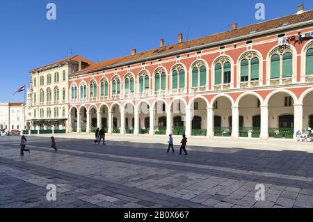 Republic Square, Prokurative, Split, Adria, Dalmatia, Croatia, Southeast Europe, Stock Photo