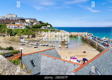 Beautiful sunny day overlooking Newquay Harbour Newquay Cornwall England UK Europe Stock Photo