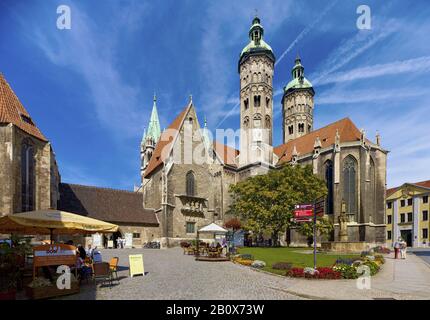 Cathedral square with Naumburg Cathedral of St. Peter and Paul, Naumburg / Saale, Saxony-Anhalt, Germany, Stock Photo