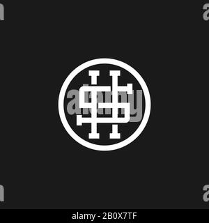 monogram HS vector logo in a modern line style Stock Vector