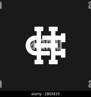 monogram HC vector logo in a modern line style Stock Vector