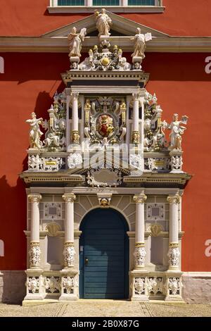 Portal of the Juleum in Helmstedt, Lower Saxony, Germany, Stock Photo