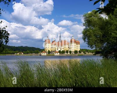 View of Moritzburg Castle near Dresden, Saxony, Germany, Stock Photo