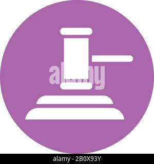 justice hammer device isolated icon Stock Vector
