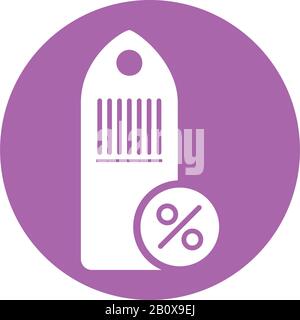 percent symbol in commercial tag Stock Vector