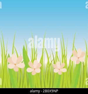 Hello spring landscape Stock Vector