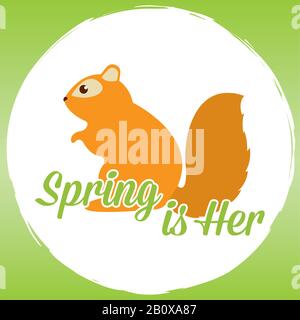 Cute chipmunk in a spring time Stock Vector