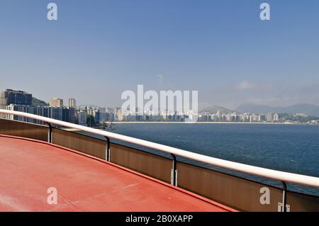 Museum of Modern Art, built by Oscar Niemeyer, Niteroi, Brazil, Stock Photo