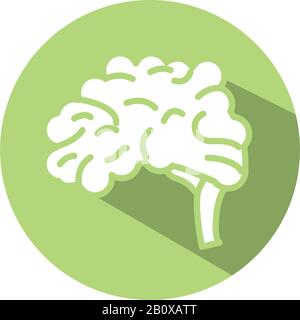 brain human organ block style icon Stock Vector