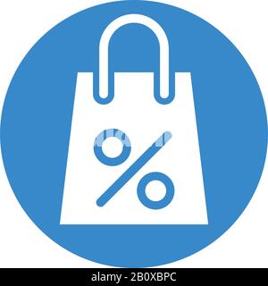 percent symbol in shopping bag Stock Vector