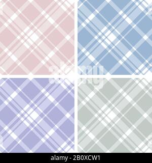 Set of 4 abstract tartan chekered seamless patterns. Can be used for wallpapers, pattern fills, web page backgrounds, textile prints etc. EPS10 vector Stock Vector