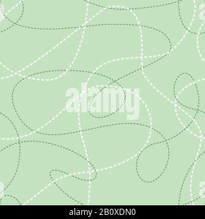 Tangled lines seamless pattern. Dashed lines texture. Repeating abstract background with dashed tangled lines. Vector seamless pattern. Repeating abst Stock Vector