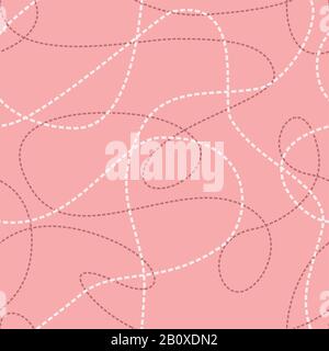 Tangled lines seamless pattern. Dashed lines texture. Repeating abstract background with dashed tangled lines. Vector seamless pattern. Repeating abst Stock Vector