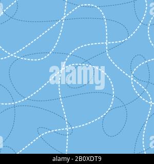 Tangled lines seamless pattern. Dashed lines texture. Repeating abstract background with dashed tangled lines. Vector seamless pattern. Repeating abst Stock Vector