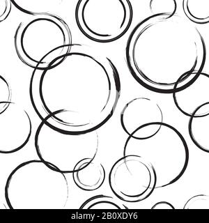 Seamless pattern with abstract circles in vector EPS8 format, includes pattern swatch. Stock Vector