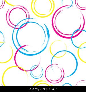 Seamless pattern with abstract circles in vector EPS8 format, includes pattern swatch. Stock Vector