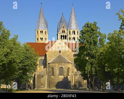 Liebfrauenkirche on Domplatz in Halberstadt, Saxony-Anhalt, Germany, Stock Photo