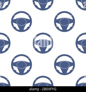 Steering wheels. Seamless pattern. Steering wheels seamless texture. Seamless background with steering wheels. Pattern with steering wheels. EPS8 vect Stock Vector