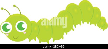 Isolated cute worm cartoon Stock Vector