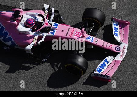 Barcelona, Catalonia, Spain. 21st Feb, 2020. February 21, 2020 - Circuit de Barcelona-Catalunya, Montmelo, Spain - Formula One preseason 2020; Lance Stroll of Canada driving the (18) Racing Point RP20 Mercedes on track Credit: Eric Alonso/ZUMA Wire/Alamy Live News Stock Photo