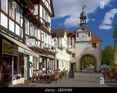 Södertor with Klosterschänke, Bad Sooden-Allendorf, Werra-Meißner-Kreis, Hesse, Germany, Stock Photo