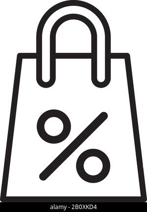 percent symbol in shopping bag Stock Vector