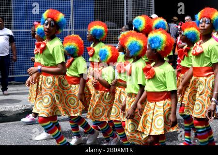 Port Of Spain, Trinidad, TT. 21st Feb, 2020. Traditional carnival characters took to the streets of Port of Spain, Friday, 21 February 2020 for a noon-time parade in one of many events leading up to carnival which will be on 24th. and 25th. February 2020. Credit: G. Ronald Lopez/ZUMA Wire/Alamy Live News Stock Photo