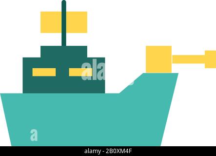 ship military force line and fill style icon Stock Vector