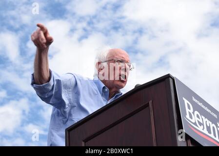 SANTA ANA, CALIFORNIA - 21 FEB 2020: Bernie Sanders Rally. Stock Photo