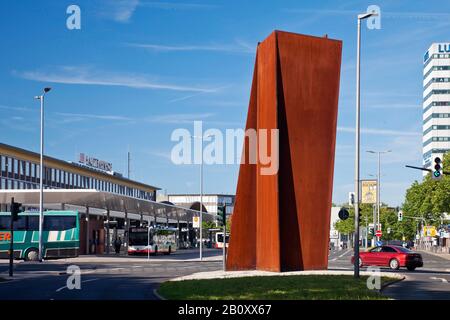 sculpture 'Terminal' near the central station, Germany, North Rhine-Westphalia, Ruhr Area, Bochum Stock Photo