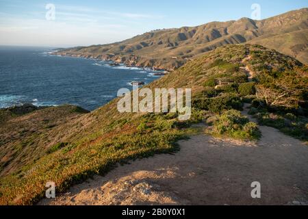Soberanes Point in California features excellent views of the Pacific Ocean. Stock Photo