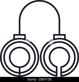 handscufs metal accessory line and fill style icon Stock Vector