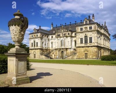 Palace with vase in the Großer Garten, Dresden, Saxony, Germany, Stock Photo