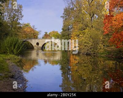 Sternbrücke in the Park an der Ilm in Weimar, Thuringia, Germany, Stock Photo