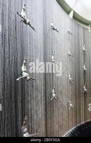The Waterfall in the Dubai Mall, Dubai, United Arab Emirates, Stock Photo