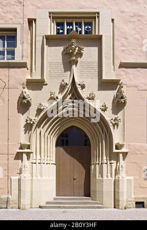 Portal of the Old University Collegium maius in Erfurt, Thuringia, Germany, Stock Photo