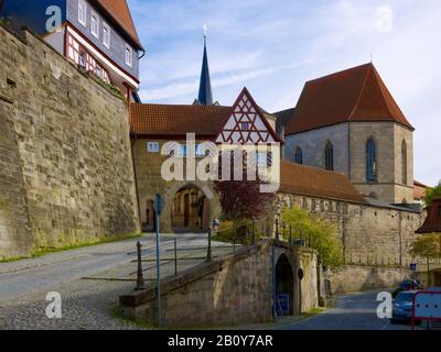 Bamberg gate to the upper town, Kronach, Upper Franconia, Bavaria, Germany, Stock Photo
