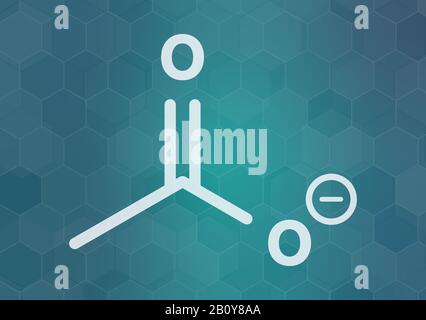 Acetate anion chemical structure, illustration Stock Photo