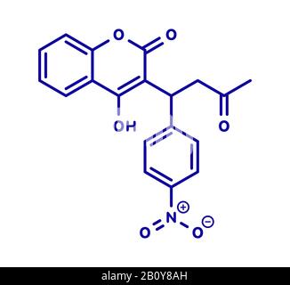Acenocoumarol anticoagulant drug molecule, illustration Stock Photo - Alamy